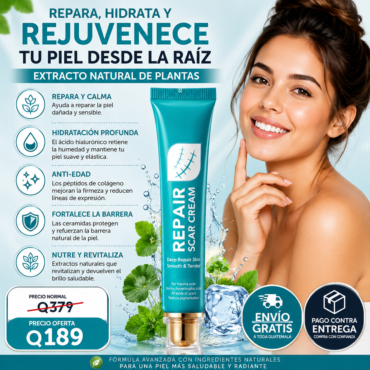 ¿Cansada de esconder tus cicatrices? Recupera la confianza en tu piel con SADOER Repair Cream + Envío Gratis