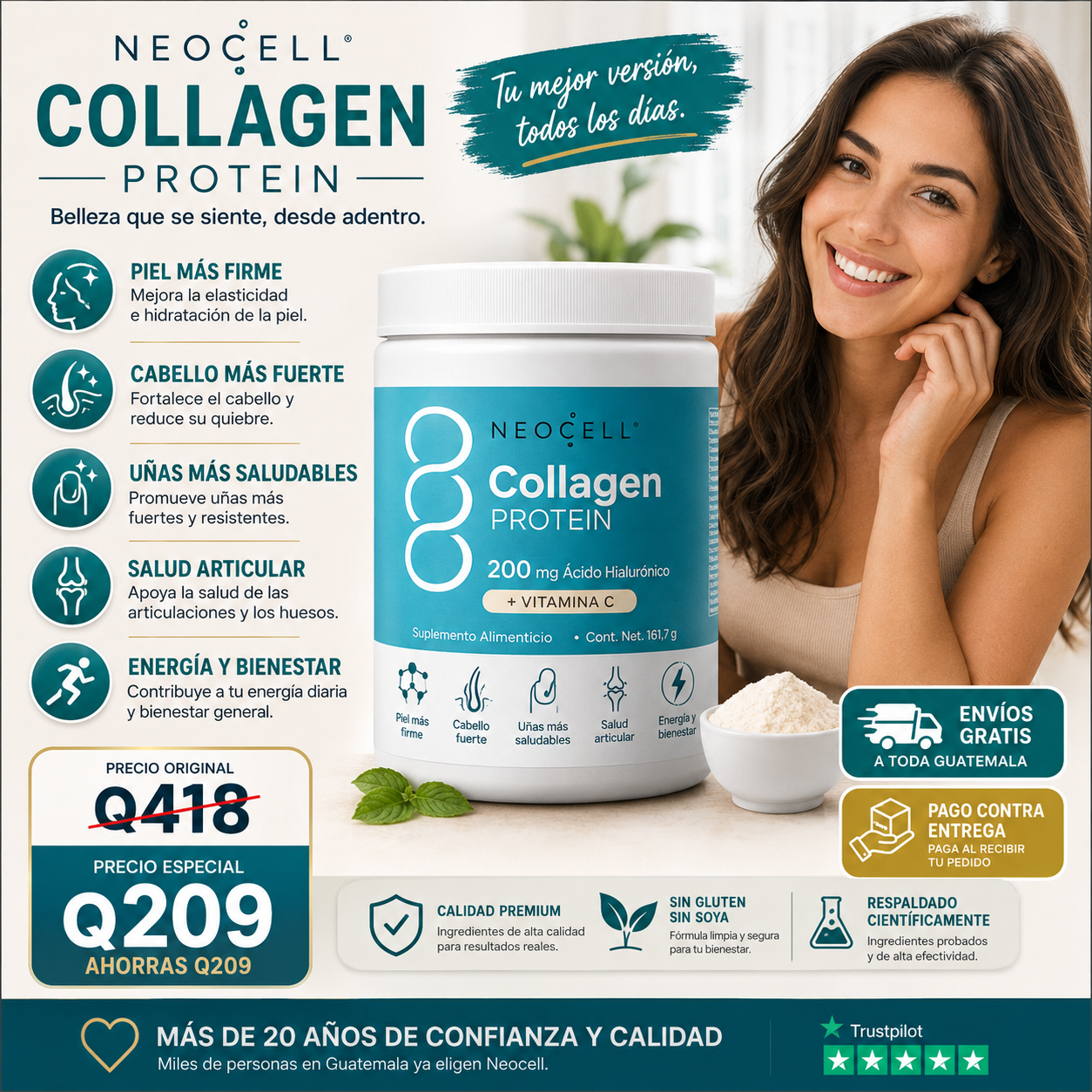 💎 NeoCell Bio-Peptides Collagen — Belleza que comienza desde adentro + Envío GRATIS 🚚