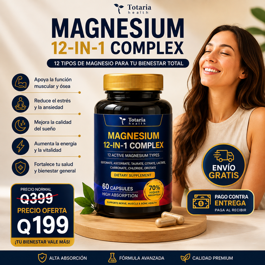 ¿No puedes dormir bien por las noches? Descubre Magnesium 12-in-1 Complex  Apoya la relajación muscular y un descanso más reparador. Empieza hoy